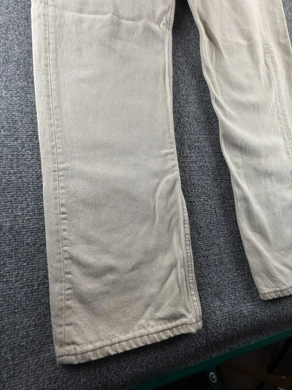 VTG Levi’s 501 Denim Jeans Beige Red Tab USA Made 1992 Button Fly ACTL 34X31